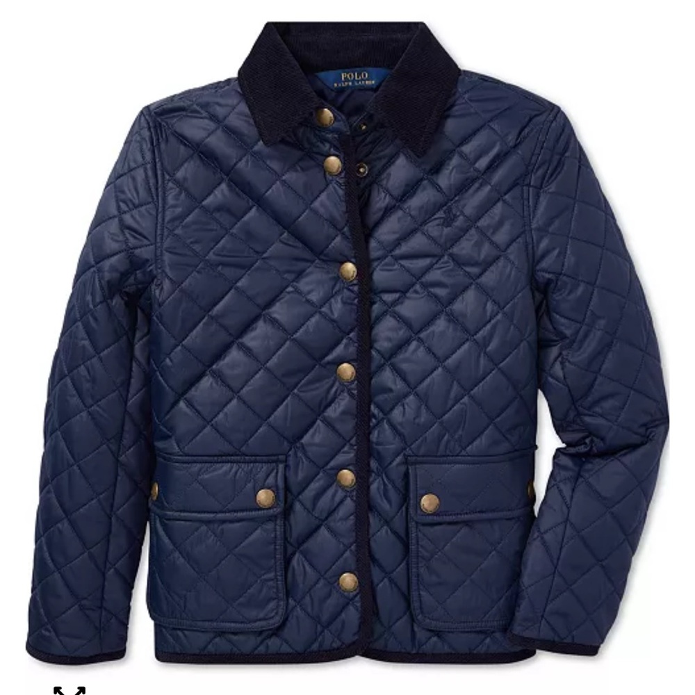 Ralph Lauren Girls XL (16) Women's Small Navy Quilted Utility Jacket